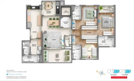 Apartamento para venda com 3 quartos e 3 vagas de garagem com 152m² - Vila Ema